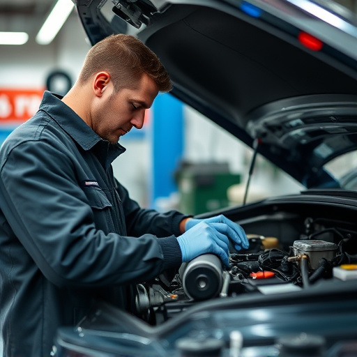 auto technician working