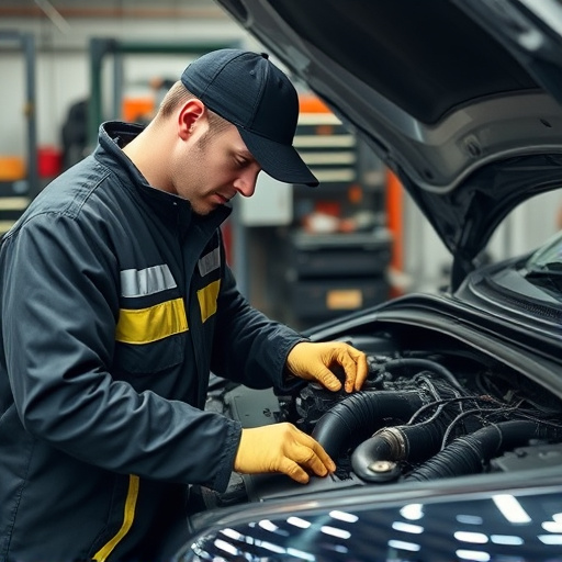 auto technician working