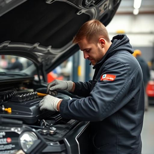 auto technician working