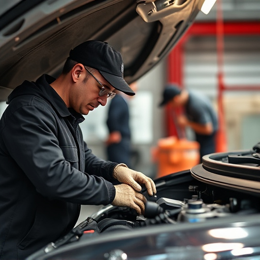 auto technician working