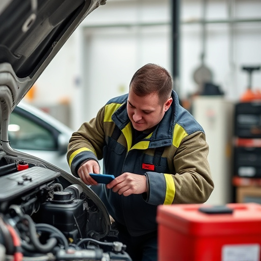 auto technician working