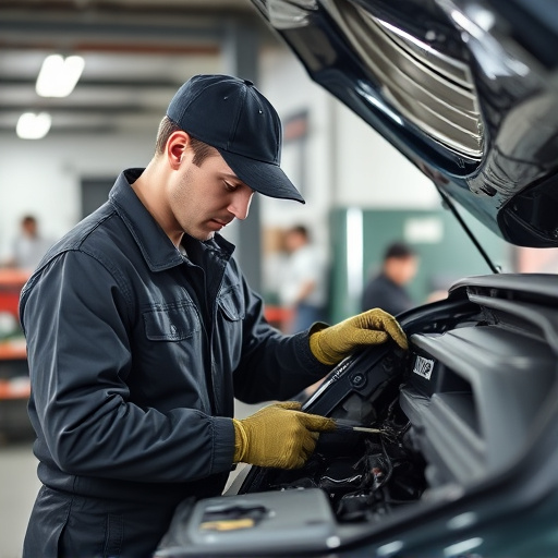 auto technician working