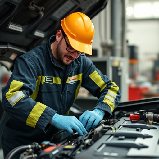 auto technician working
