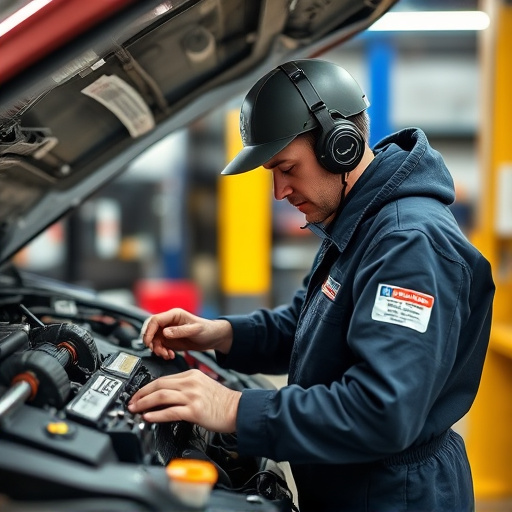 auto technician working