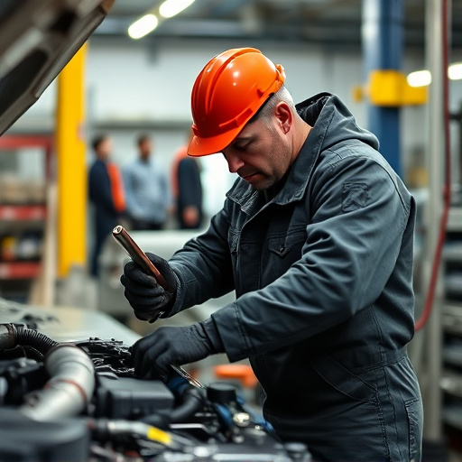auto technician working