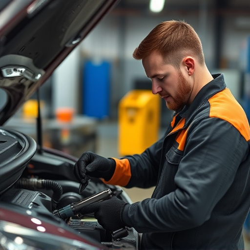 auto technician working