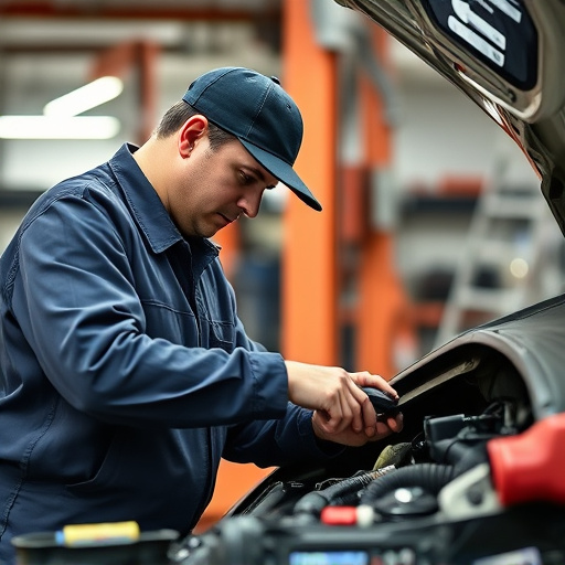 auto technician working