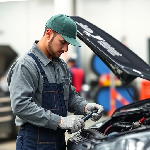 auto technician working