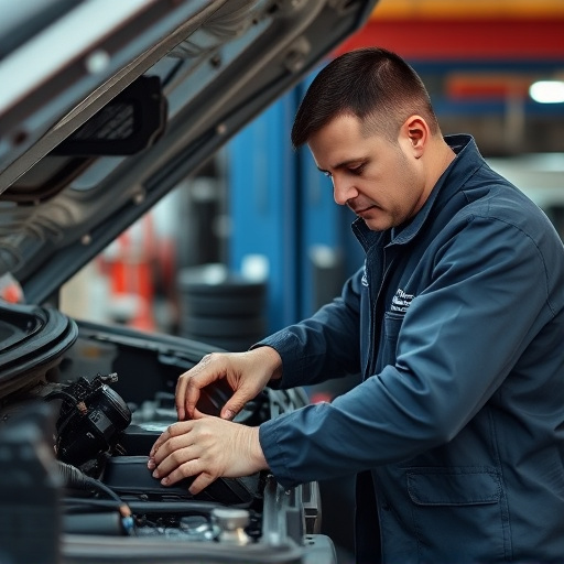 auto technician working