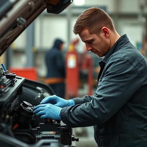 auto technician working