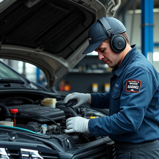 auto technician working