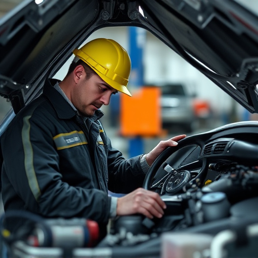 auto technician working