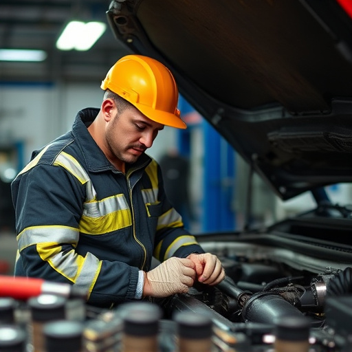 auto technician working