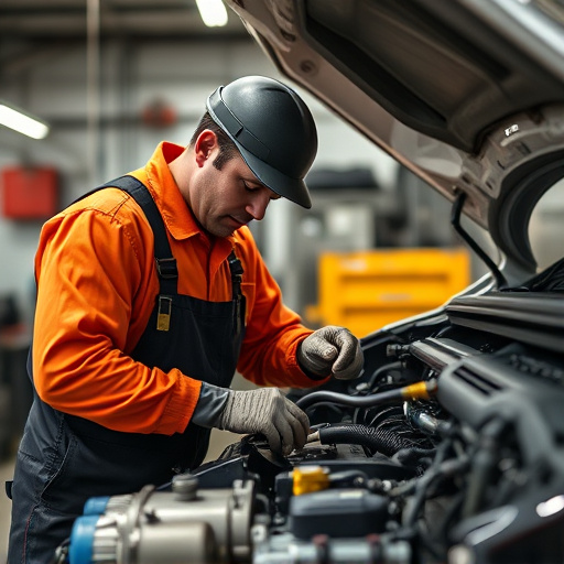 auto technician working