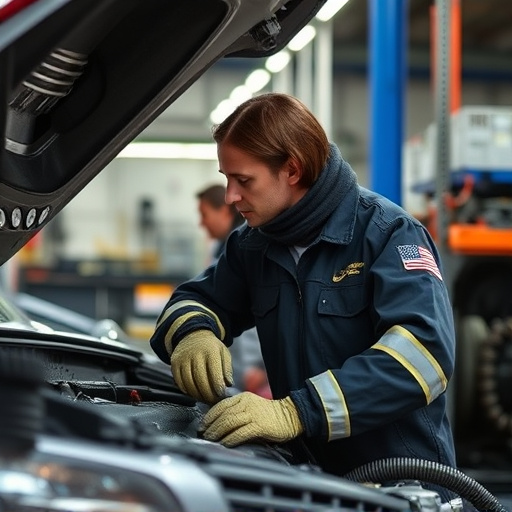 auto technician working