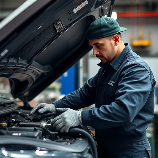 auto technician working