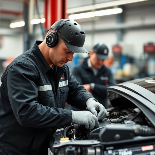auto technician working