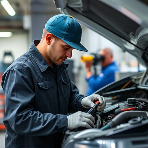 auto technician working