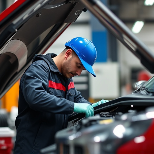 auto technician working