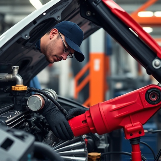 auto technician working