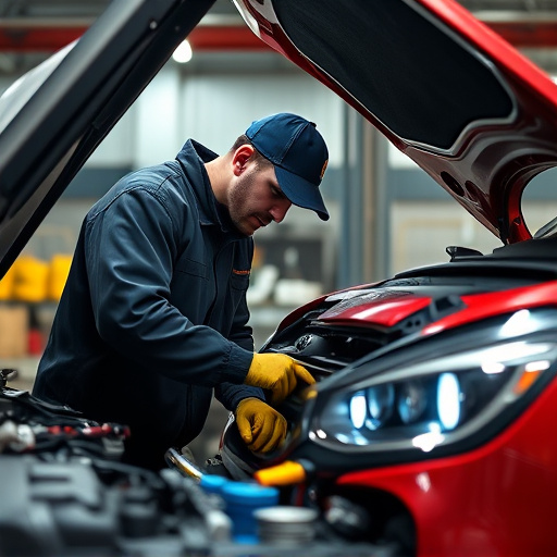 auto technician working