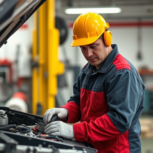 auto technician working