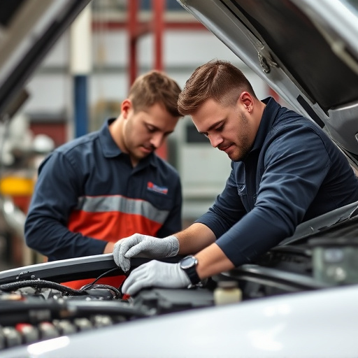 auto technician working