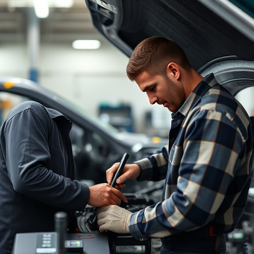 auto technician working