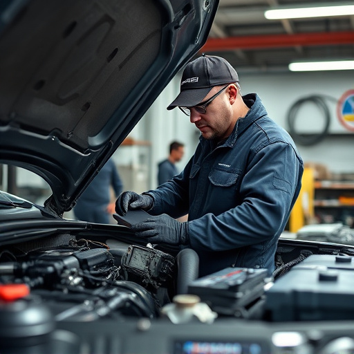 auto technician working