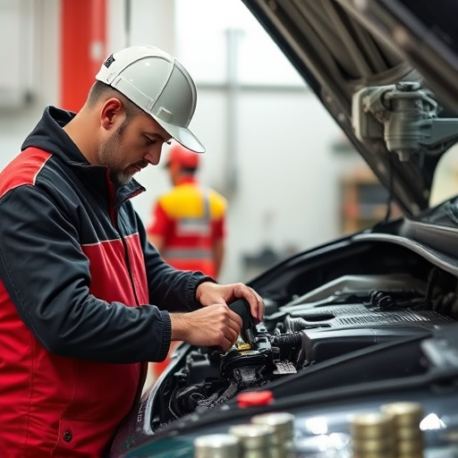 auto technician working