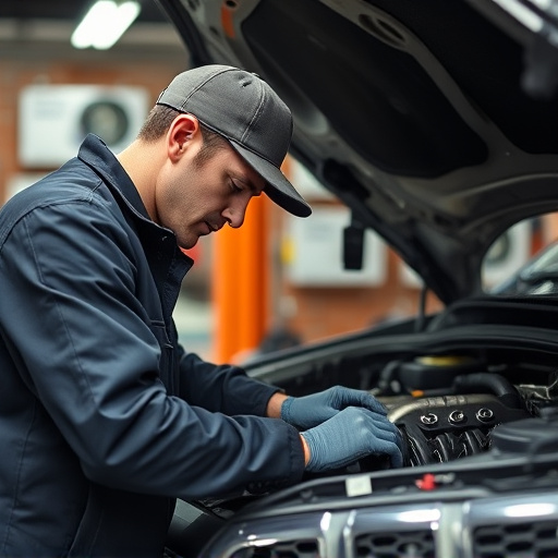 auto technician working