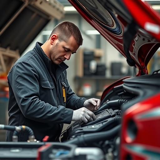 auto technician working