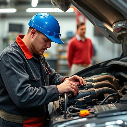 auto technician working
