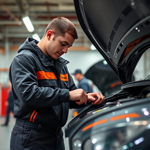 auto technician working