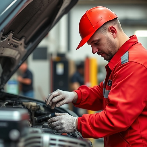 auto technician working