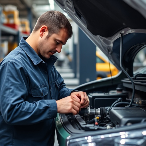 auto technician working