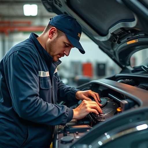 auto technician working