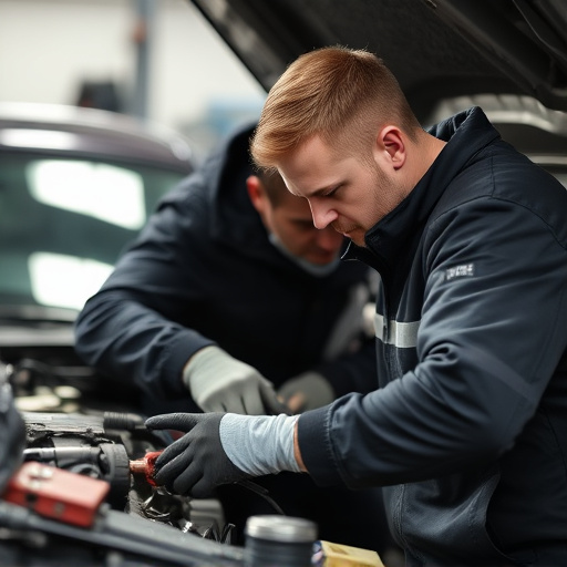 auto technician working