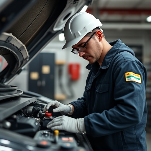 auto technician working
