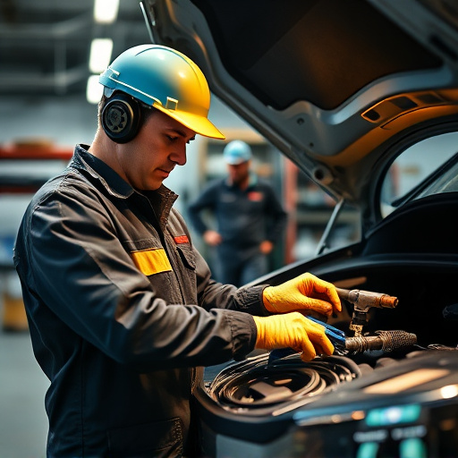 auto technician working