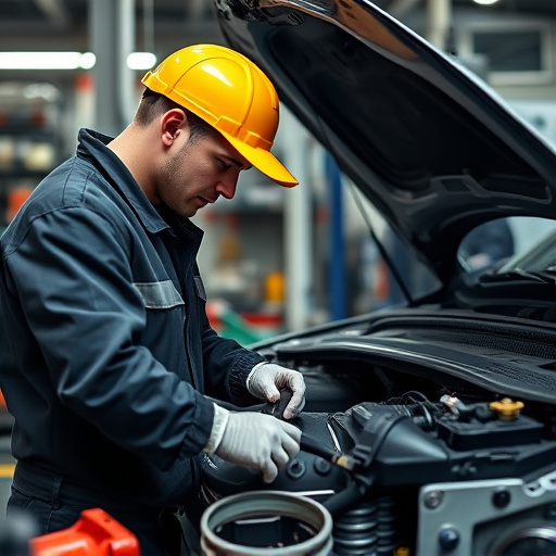 auto technician working