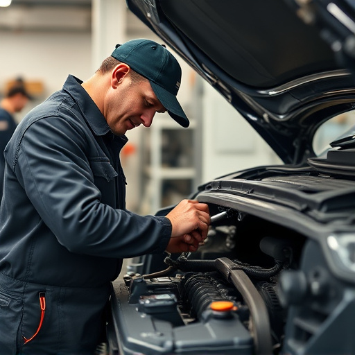 auto technician working