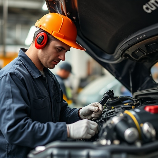auto technician working