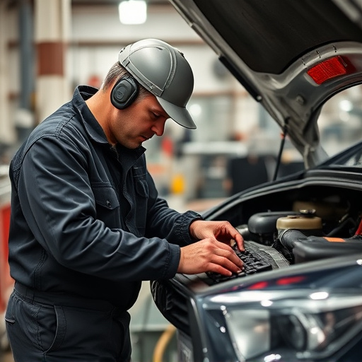 auto technician working