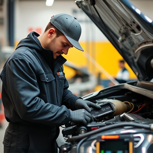 auto technician working