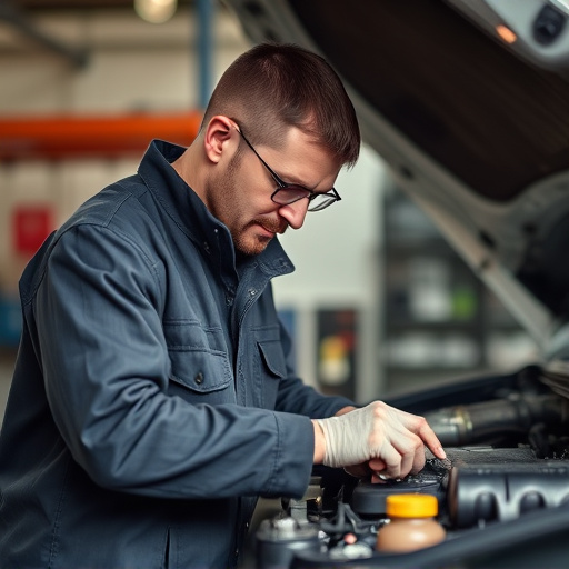 auto technician working