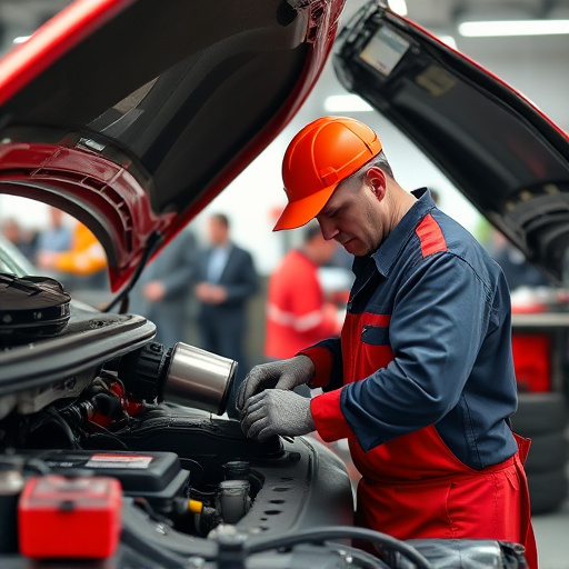 auto technician working