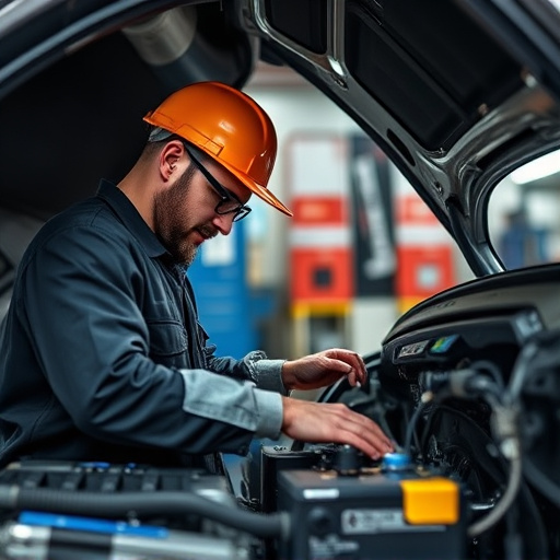 auto technician working
