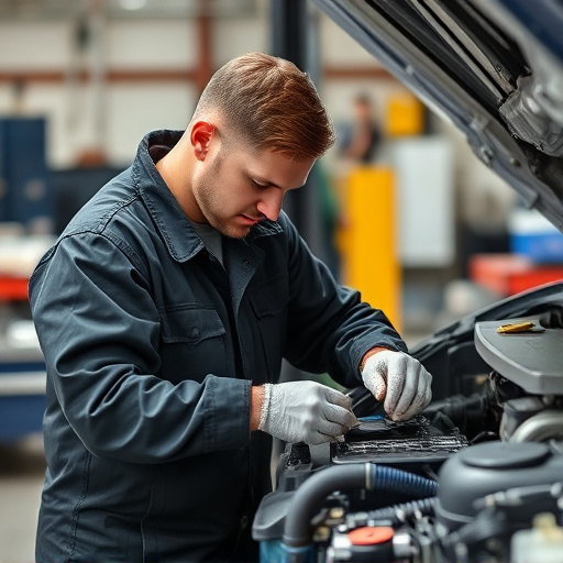 auto technician working