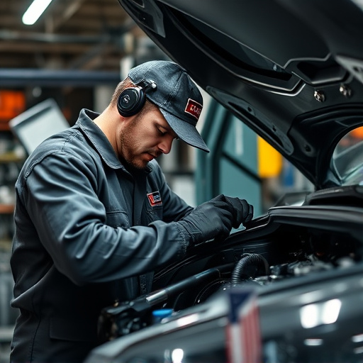 auto technician working